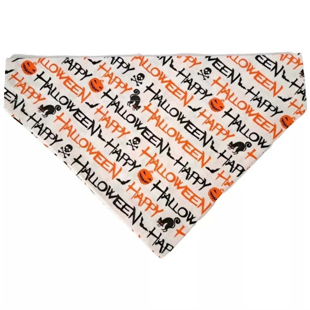 Happy Halloween Dog Bandana Large Neck 17"-19" & 1-1/4" Collar/Buckle